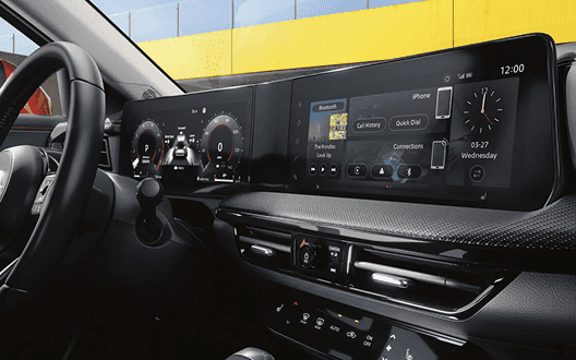 Kicks dual digital display dashboard with instrument cluster and infotainment screen