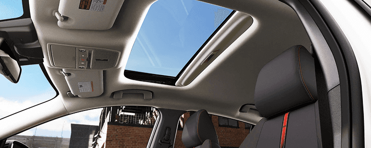 Sentra panoramic moonroof viewed from inside the cabin