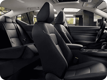Nissan Altima black leather rear seats interior view