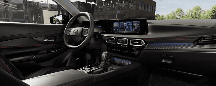 Passenger-side view of the Sentra dashboard and center console