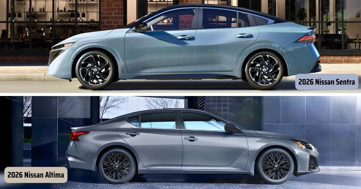 Nissan Sentra vs Nissan Altima size comparison