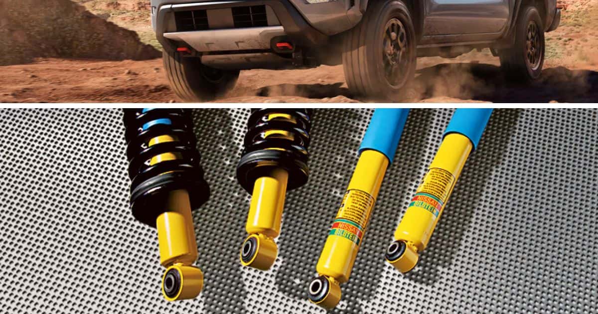 Skid plates and Bilstein shocks of the 2026 Nissan Frontier PRO-4X