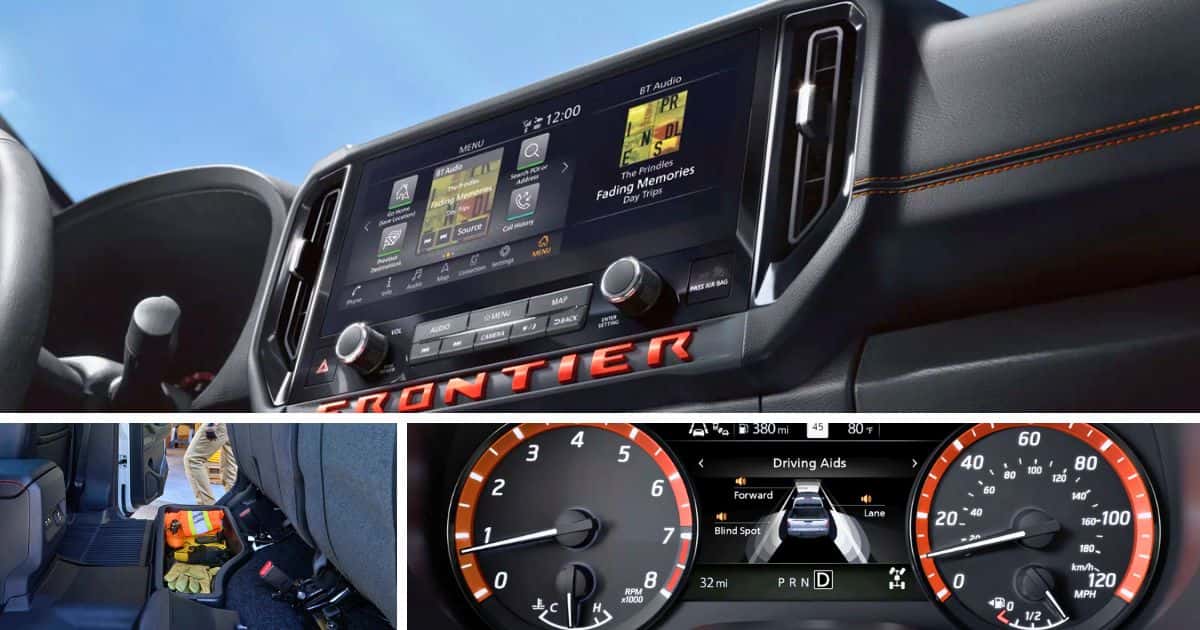 The interior features of the 2026 Nissan Frontier PRO-4X