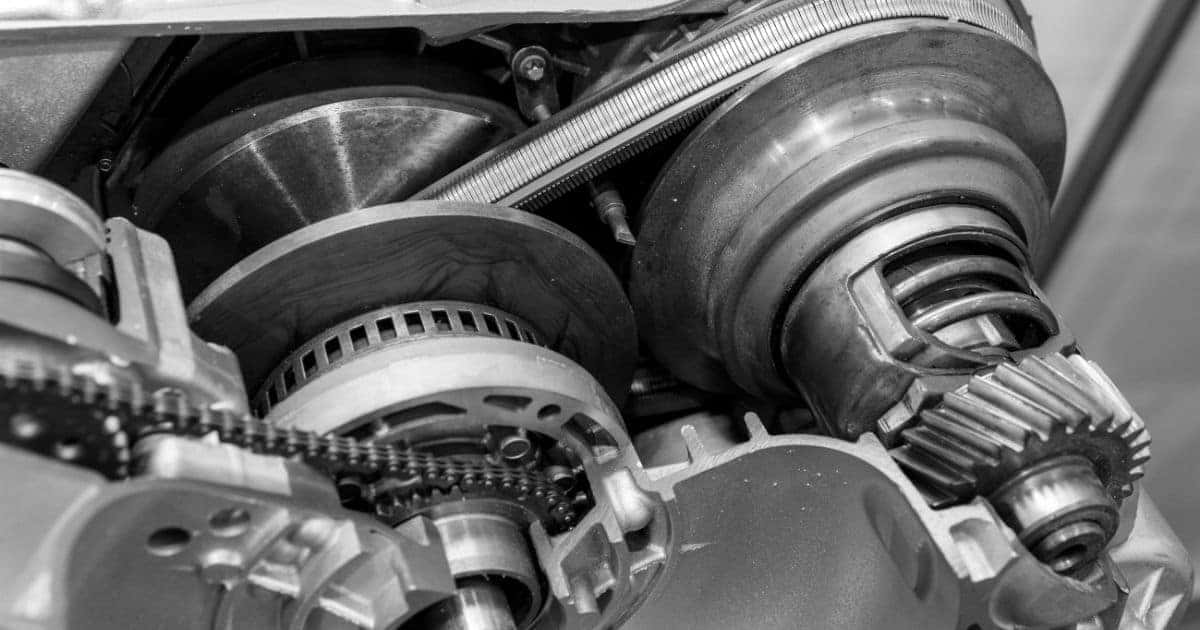 A Nissan CVT uses a belt and pulley system instead of fixed gears