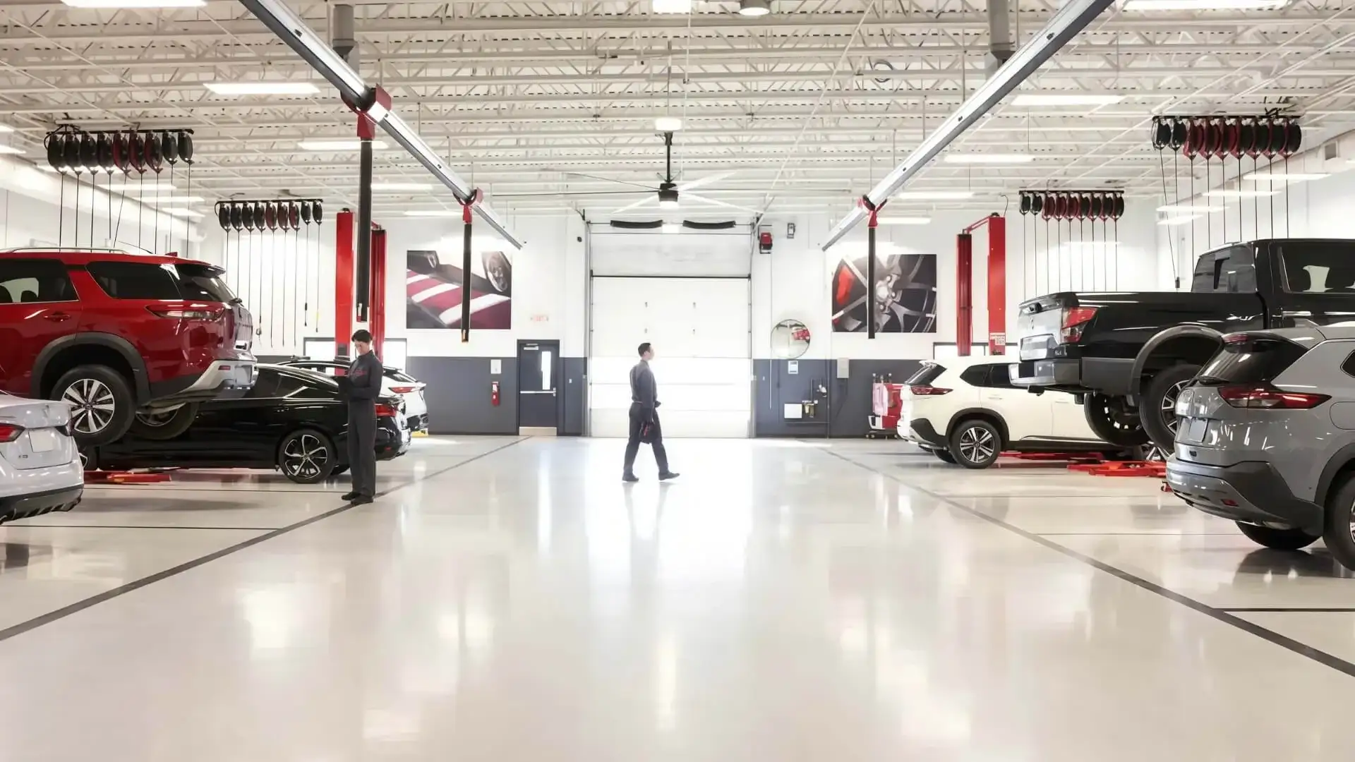 I-90 Nissan indoor heated service drive — 3,000 sq ft service bay in Sheffield Village, Ohio
