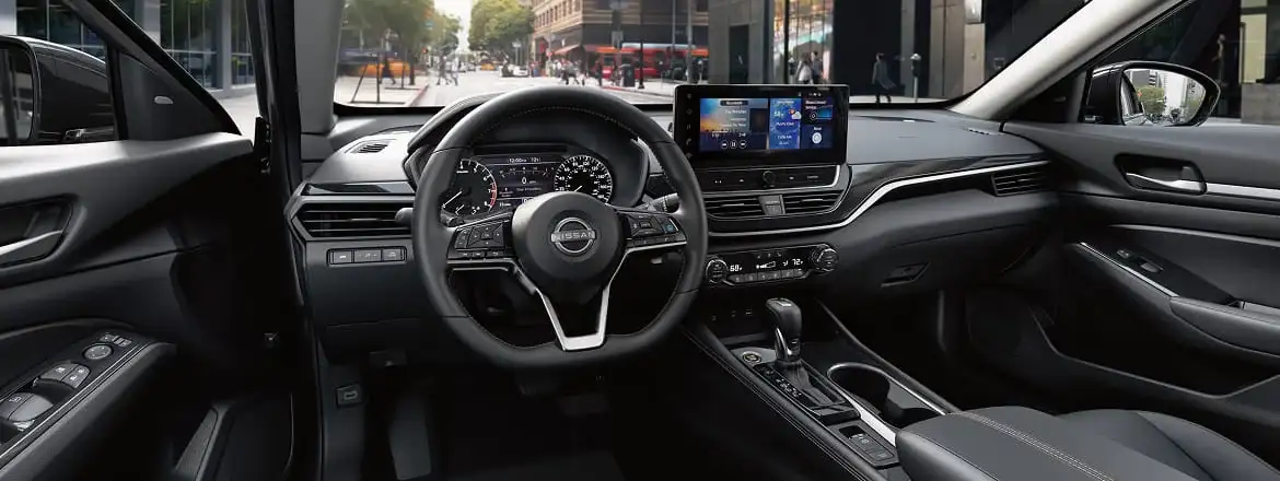 2026 Nissan Altima interior — dashboard, gauge cluster, and center touchscreen