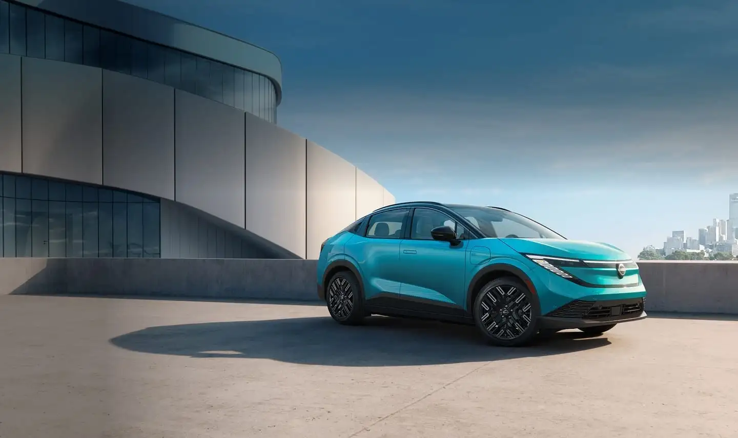 2026 Nissan Leaf crossover exterior styling, parked in Northern Ohio