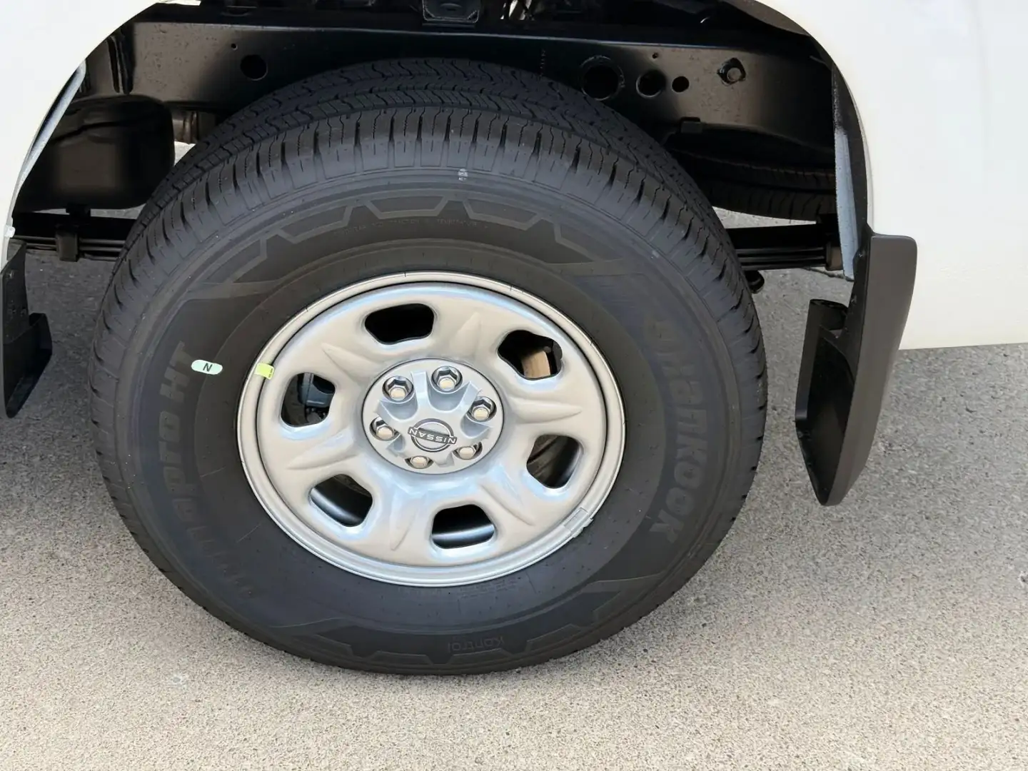 Close-up of the 2026 Nissan Frontier wheel with Hankook Dynapro all-season tire