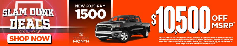 New 2025 RAM 1500 $10,500 off MSRP