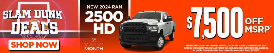 New 2024 RAM 2500 HD $7,500 off MSRP