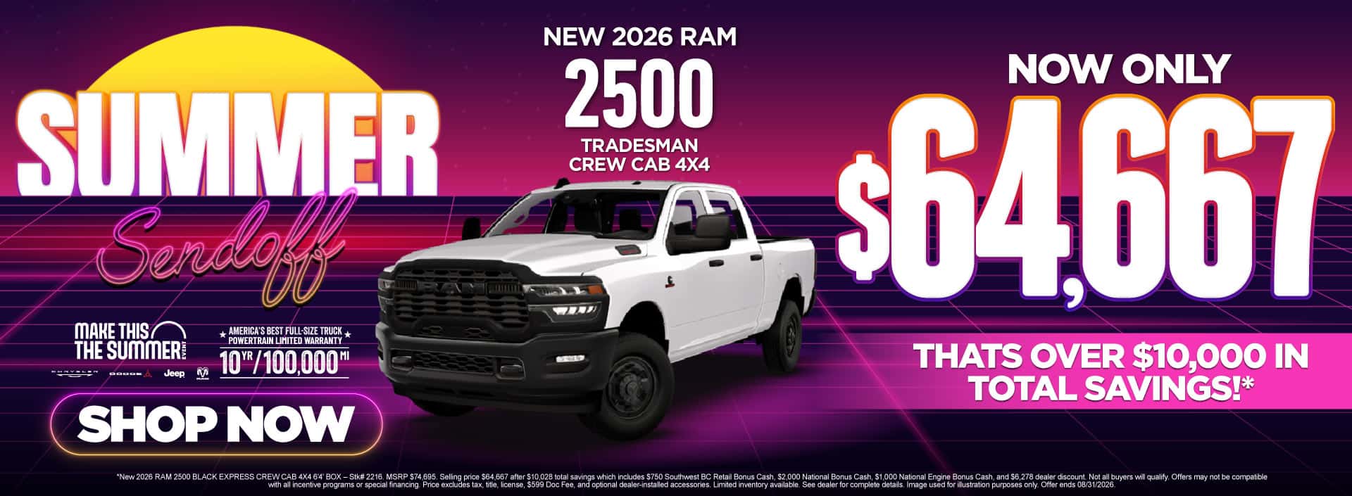 New 2026 RAM 2500 Tradesman Crew Cab 4x4 "NOW ONLY $64,667 THATS OVER $10,000 IN TOTAL SAVINGS!*"
