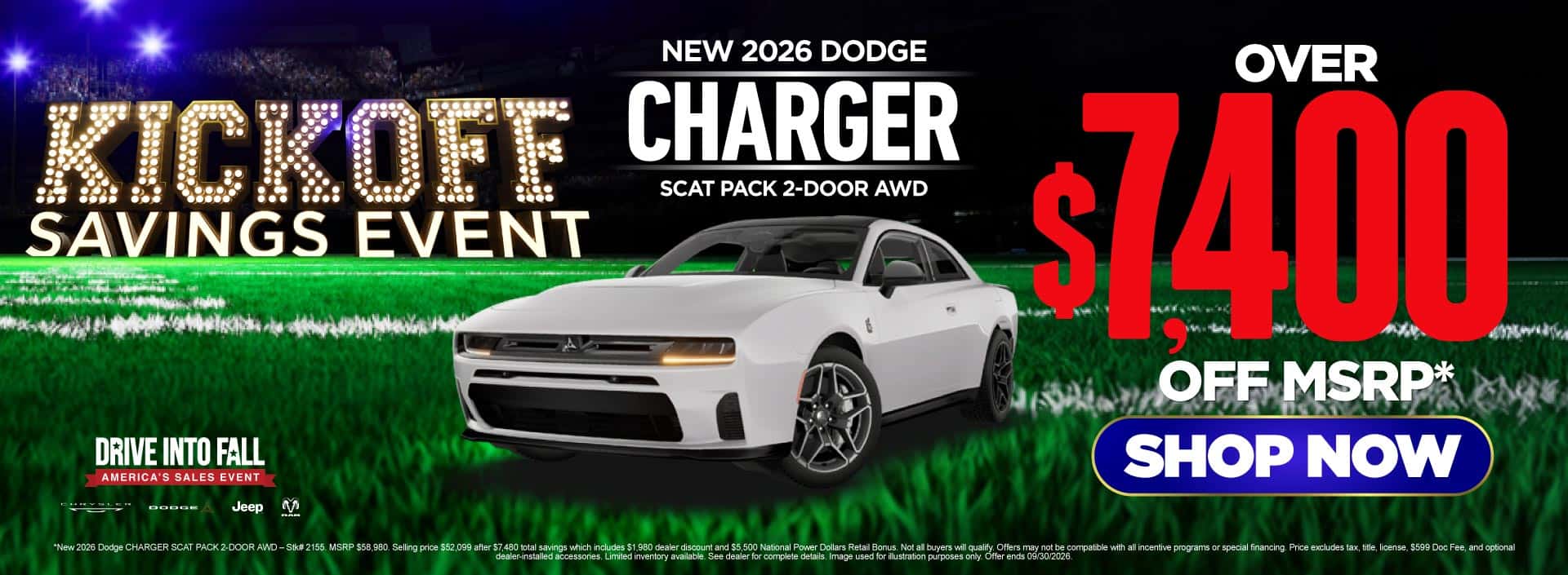 New 2026 Dodge CHARGER SCAT PACK 2-DOOR AWD OVER $7,400 OFF MSRP*