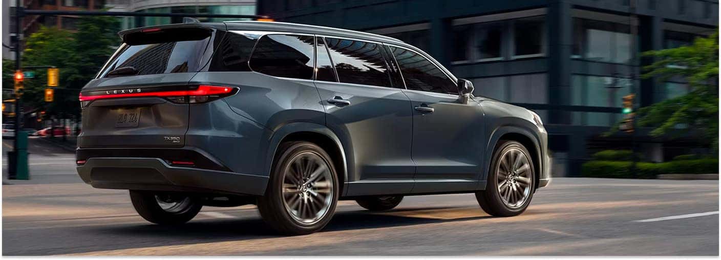Gray 2026 Lexus TX Driving on Road