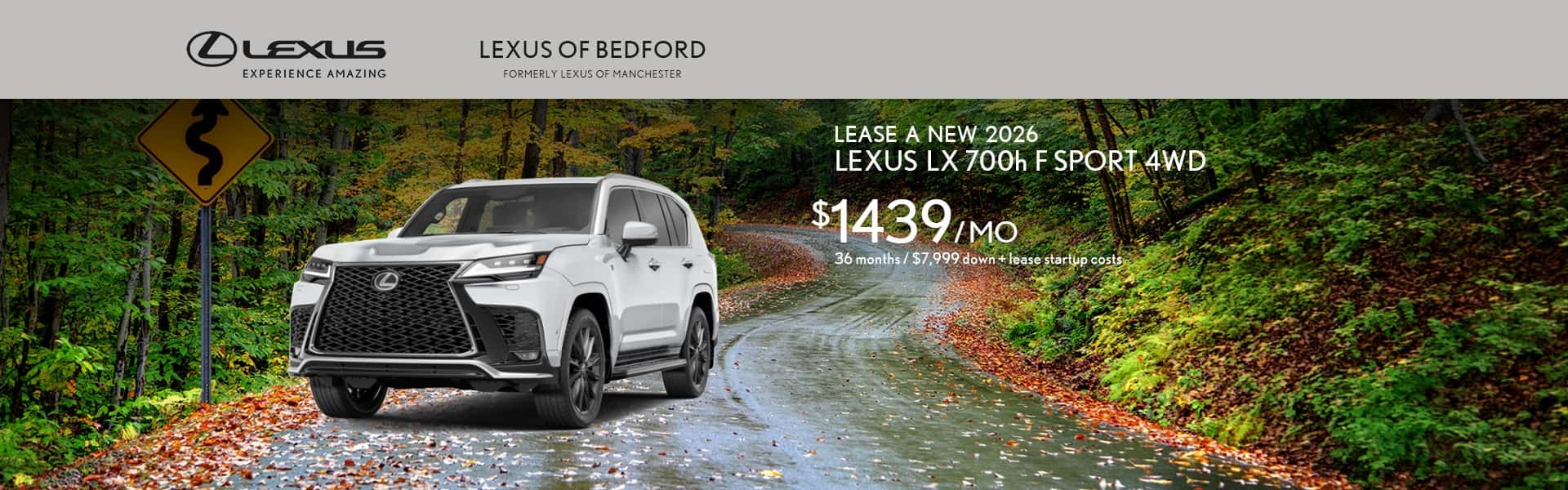 Lease a 2026 Lexus LX 700h F sport 4WD for $1,439 a month for 36 months with $7,999 down plus lease startup costs