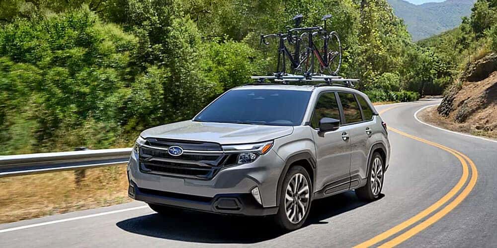 2025 Subaru Forester Driving on windy road