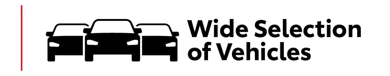 Wide selection of vehicles