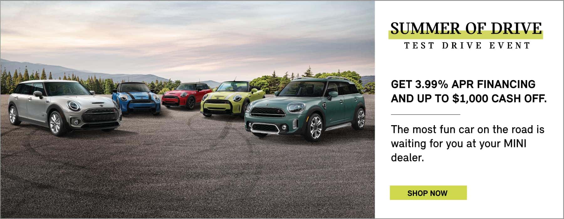 Get 3.99% APR Financing and up to $1,000 cash off. Click here to learn more!
