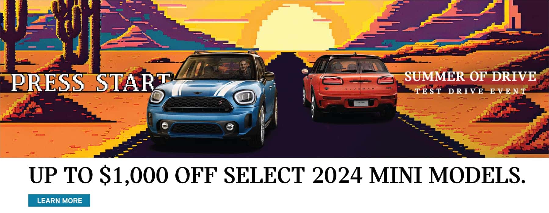 Get up to $1,000 off select 2024 MINI models. Click here to learn more!