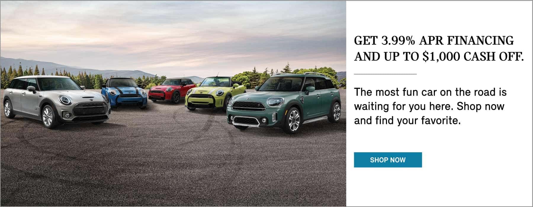 Get 3.99% APR on select vehciles. Click here to shop!