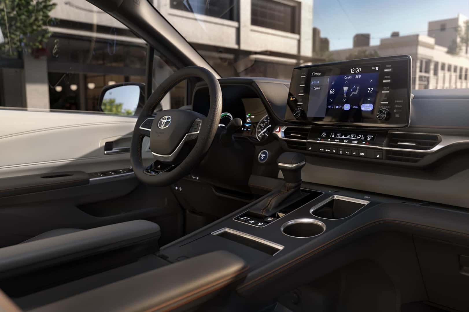 2021 Toyota Sienna front dashboard shot with infotainment screen