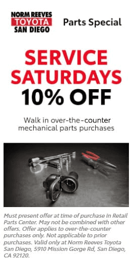 Toyota Parts Specials | Norm Reeves Toyota San Diego