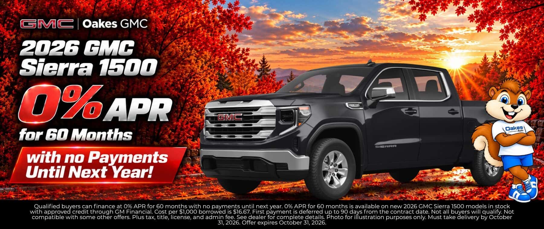 Oakes GMC October Incentives