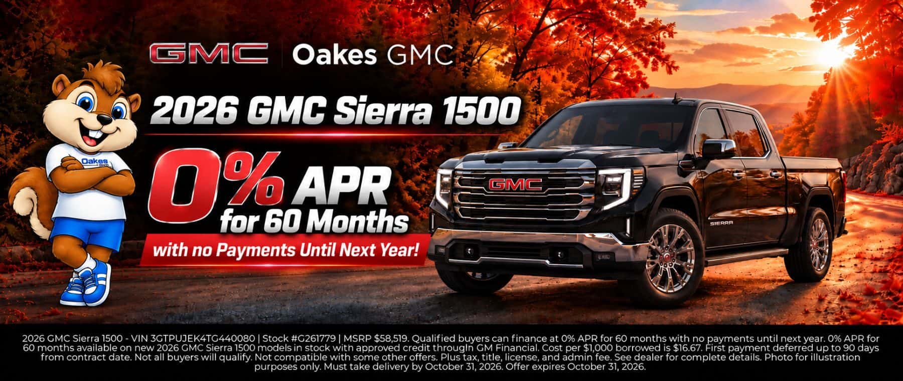 Oakes GMC October Incentives
