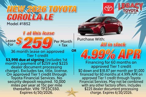 NEW 2026 COROLLA LE
