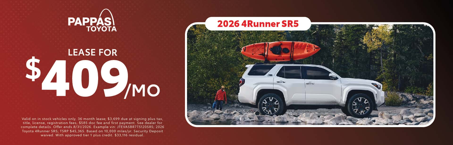 2026 4Runner August offer