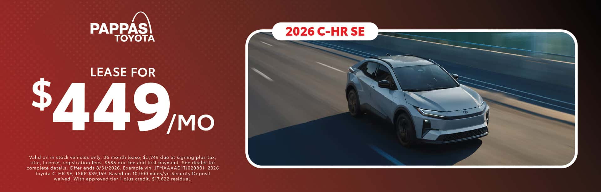 2026 C-HR August offer