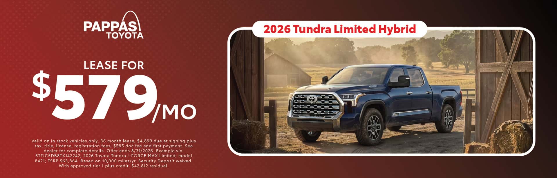 2026 Tundra Limited Hybrid August offer
