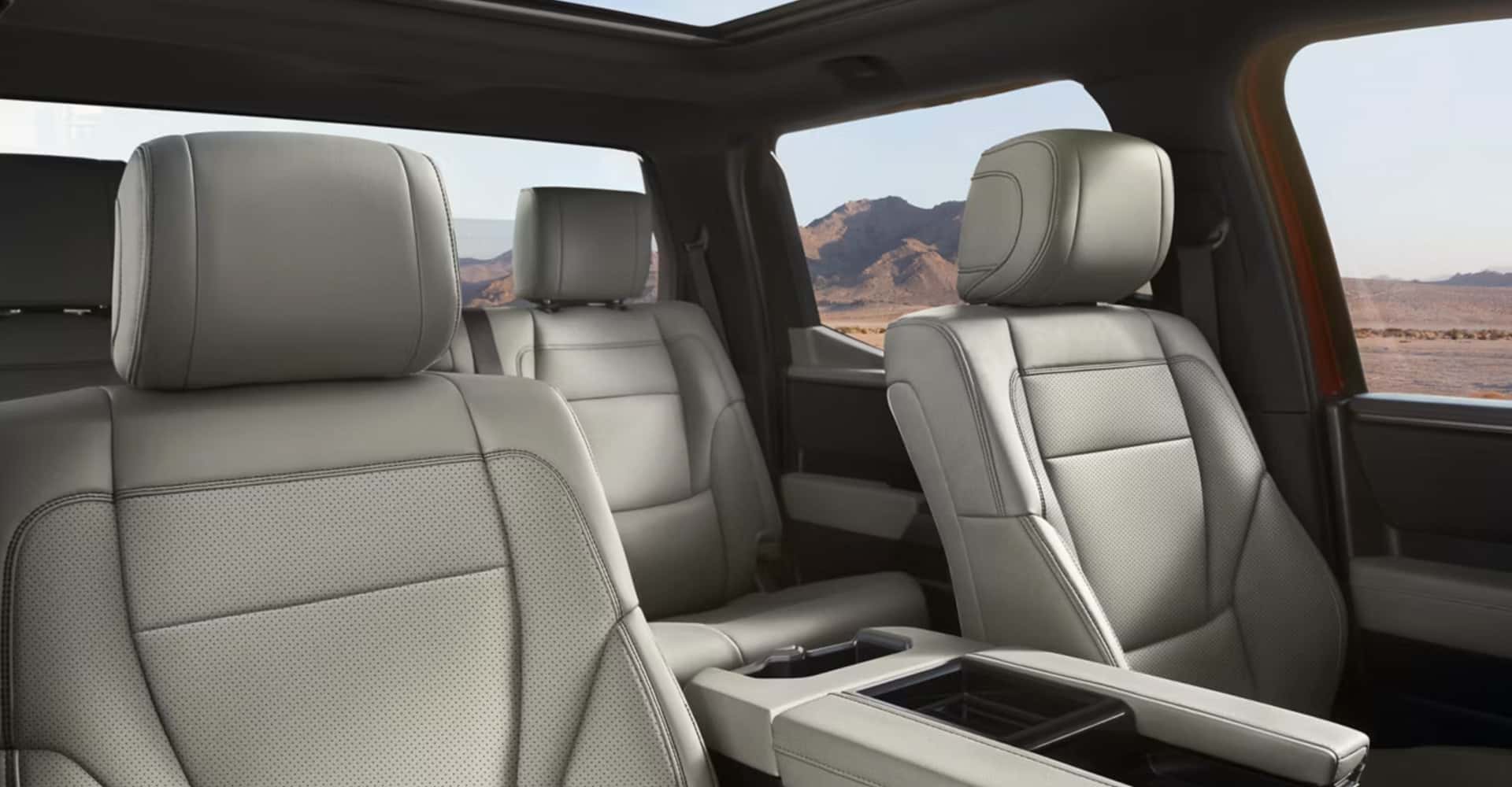 Tundra, Limited CrewMax interior shown in Boulder with available panoramic roof
