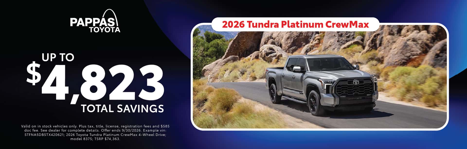 2026 Tundra Platinum September offer