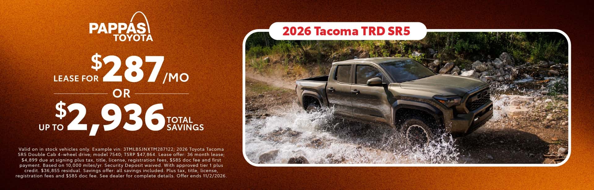 2026 Tacoma TRD October offer