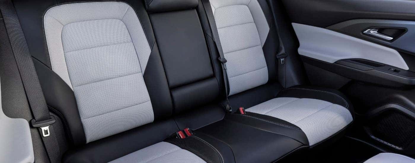 Black and white leather seating in a 2024 Chevy Equinox EV.
