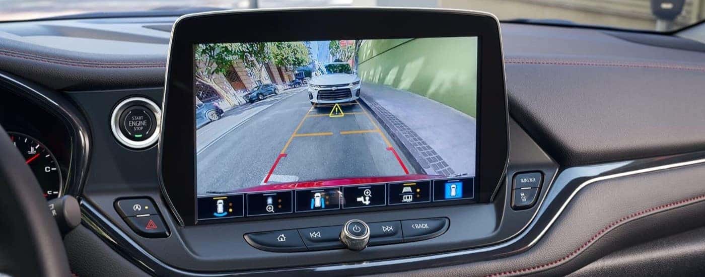 The backup camera display on a 2025 Chevy Blazer for sale near Kannapolis