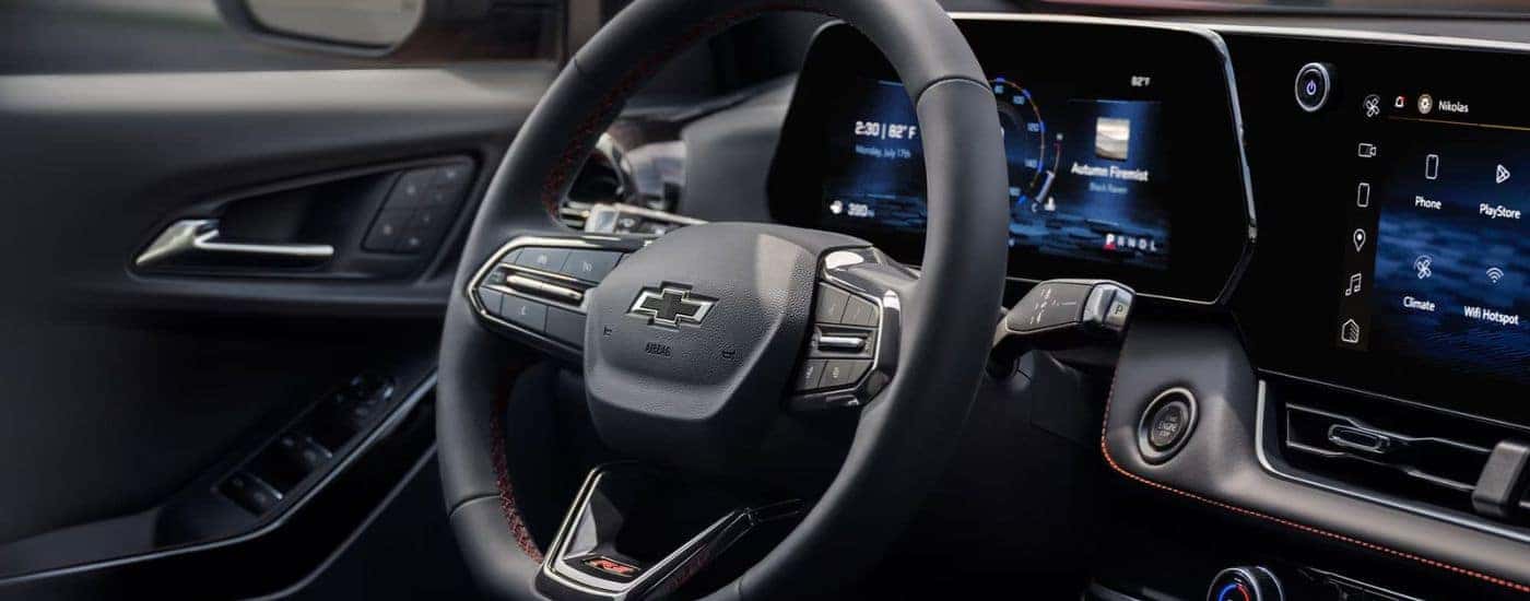 Steering wheel and dashboard of a 2025 Chevy Equinox RS for sale in Charlotte