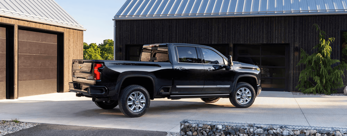 Rear of a black 2026 Chevy Silverado 2500 HD High Country