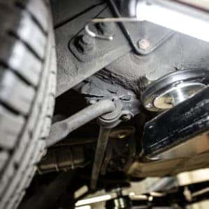underside of Porsche closeup