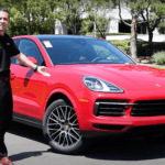 Patrick Posey standing next to the 2021 Porsche Cayenne Coupe in Ontario.