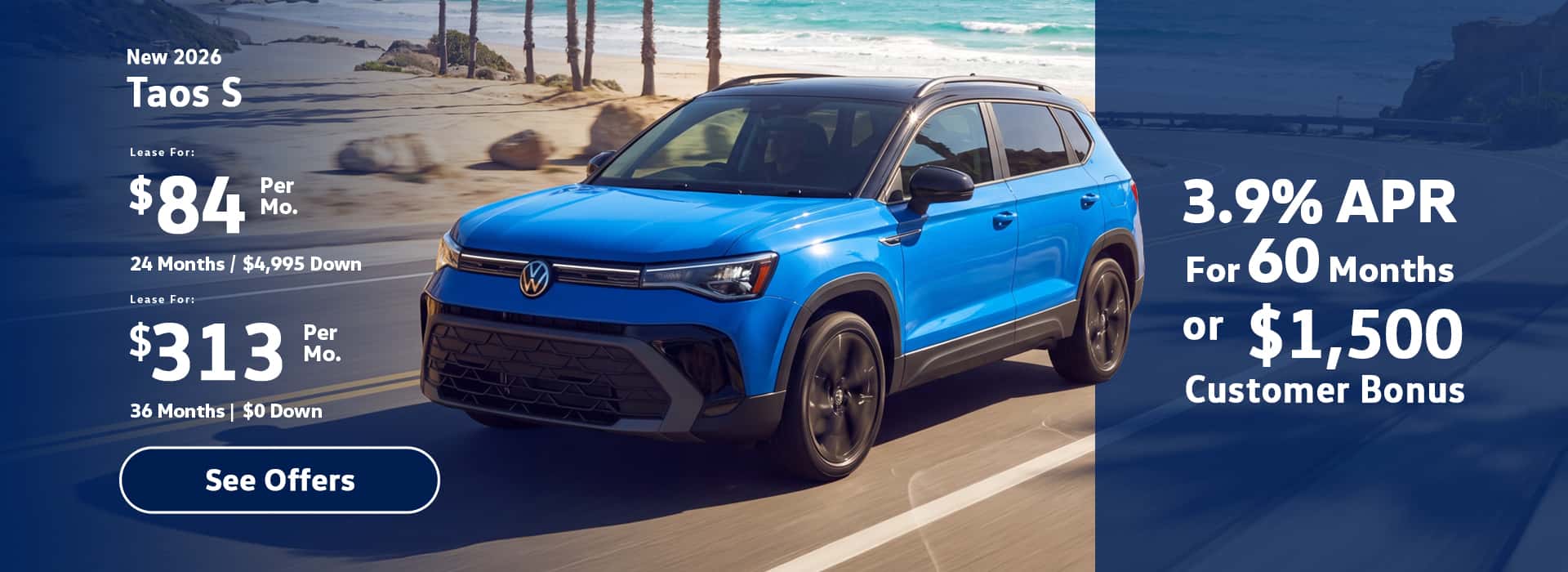 New VW Taos lease special in los angeles