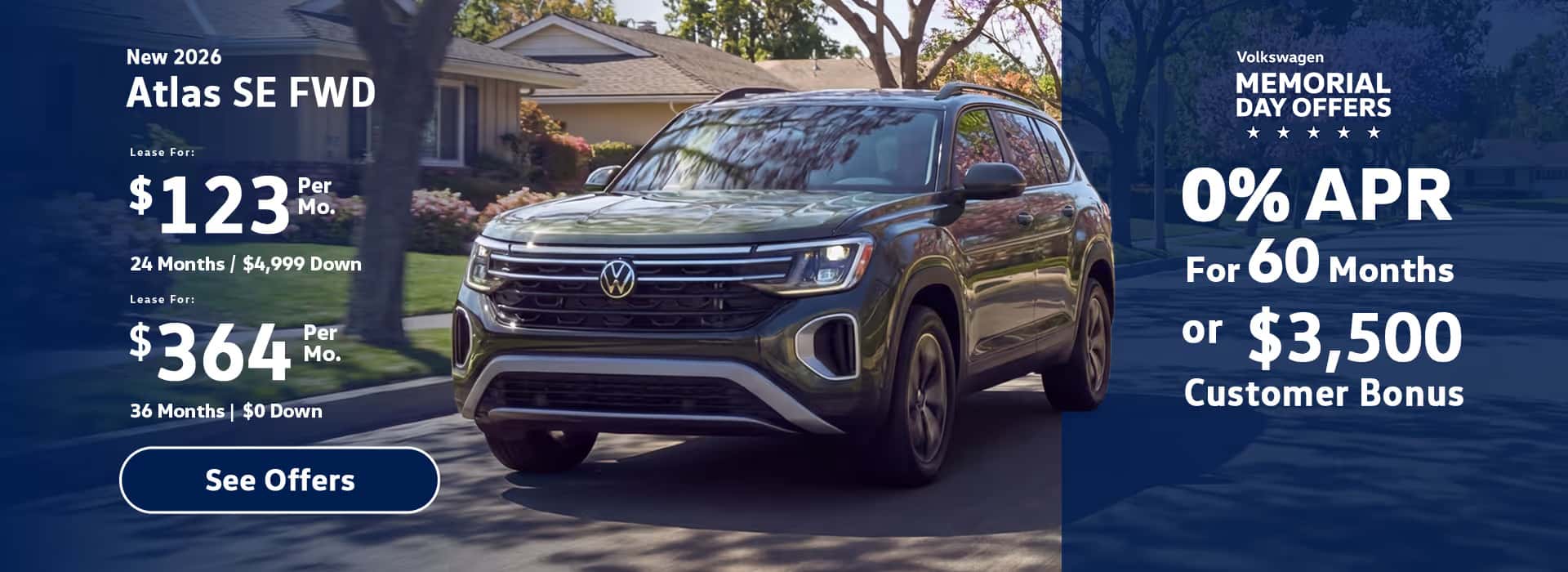 New VW Atlas SE lease special