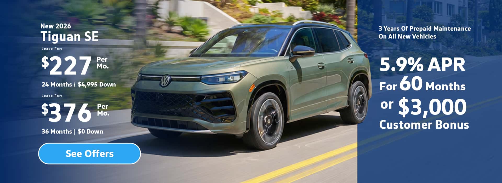 New VW Tiguan SE lease special