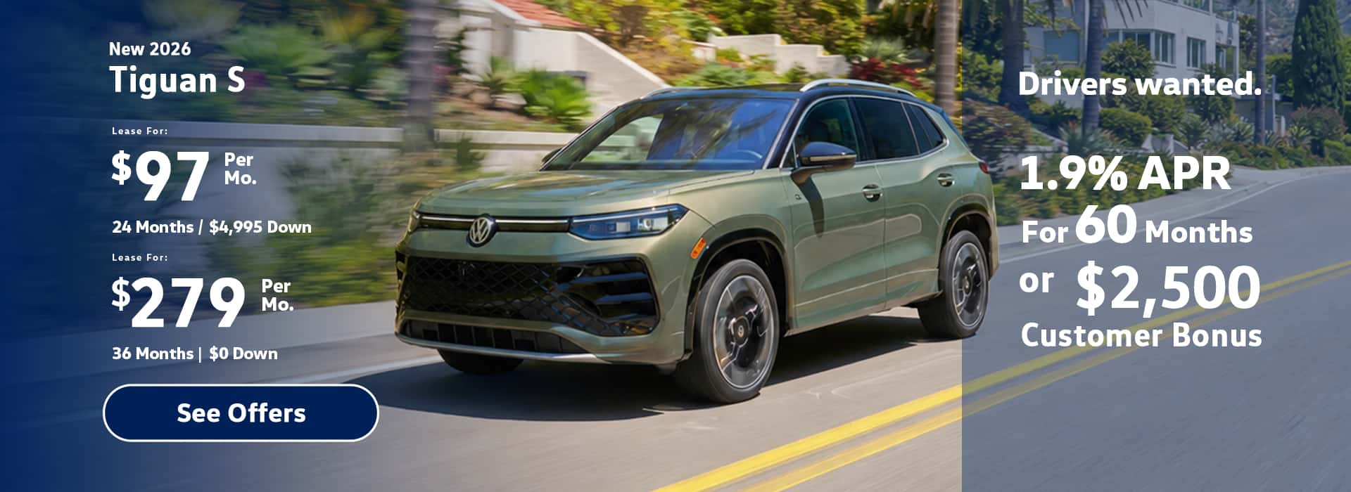 New Volkswagen Tiguan Lease Special
