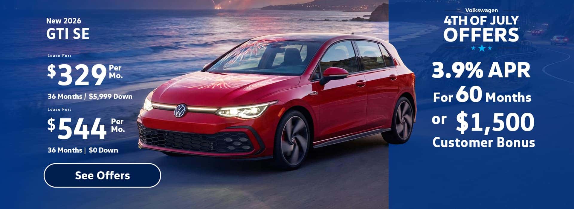 New VW Golf GTI, lease special
