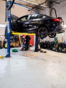 A car being inspected
