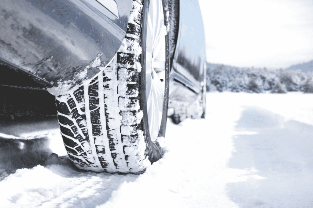 chevy tire in snow