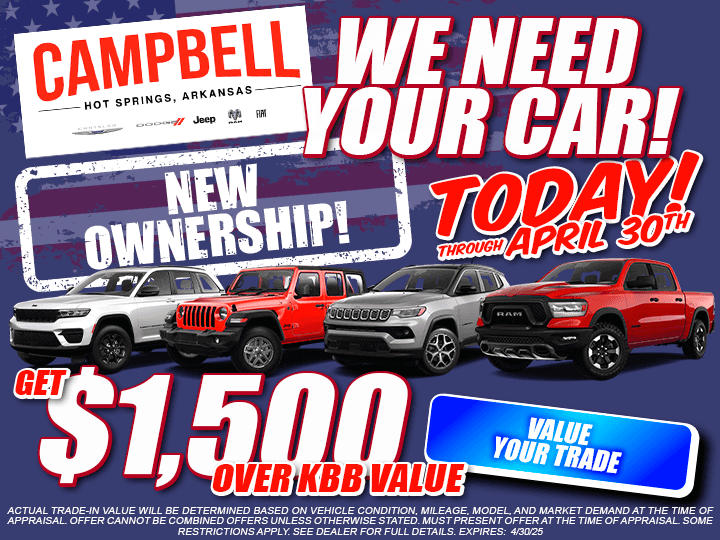 Get $1,500 Over KBB Value on Your Trade!