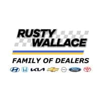 The Rusty Wallace Family of Dealerships logo is shown.