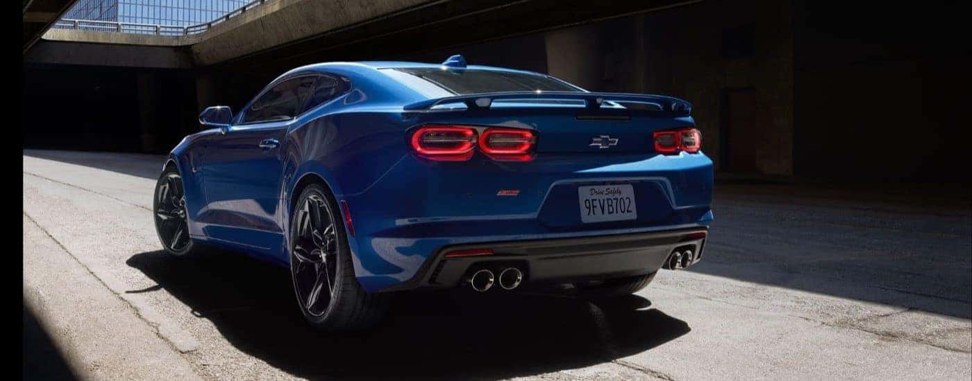 Blue 2023 Chevy Camaro SS rear view